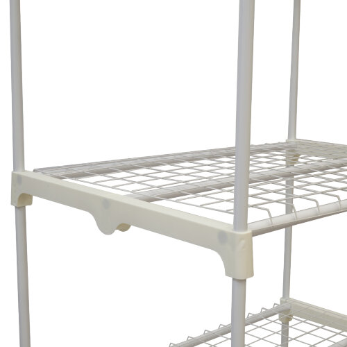 UGH-R30 H190 WHITE-WHITE Парник-стеллаж для рассады, 5 полок, 70x50x190см, Металлическая труба в ПВХ, цвет белый, Тент из армированного полиэтилена 135г-м2, цвет сетки белый, TM ФитоЛето - фото 4