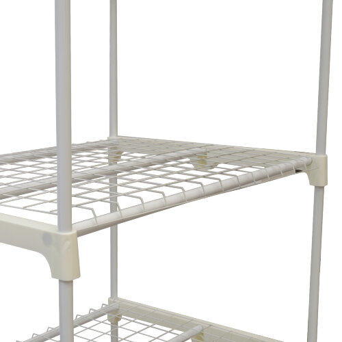 UGH-R30 H190 WHITE-WHITE Парник-стеллаж для рассады, 5 полок, 70x50x190см, Металлическая труба в ПВХ, цвет белый, Тент из армированного полиэтилена 135г-м2, цвет сетки белый, TM ФитоЛето - фото 5