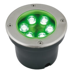 ULU-B11A-6W-GREEN IP67 GREY Светильник светодиодный уличный, Архитектурный встраиваемый, Зеленый свет, Корпус серый.