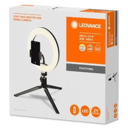 MOBILE CAMERA LIGHT RING DESKTOP (USB/клипса для моб/тренога) - светильник для сэлфи LEDV