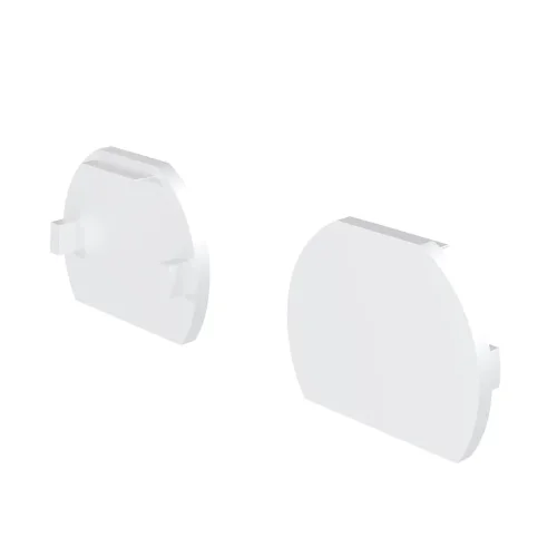 Заглушки для круглого низкопрофильного шинопровода Exility 2шт (Белый) - фото