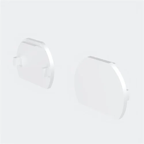 Заглушки для круглого низкопрофильного шинопровода Exility 2шт (Белый) - фото 2