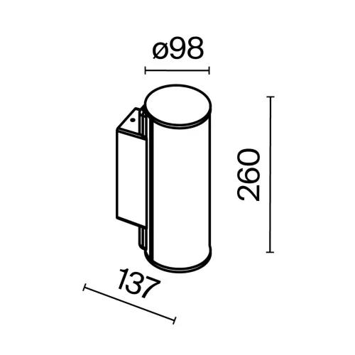 Настенный светильник (бра) Рок / Rock 3000K 12Вт IP 54 (Графит) O434WL-L12GF3K - фото 4