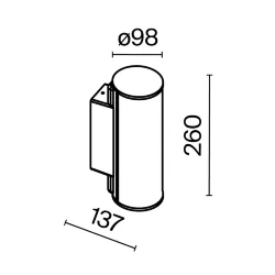 Настенный светильник (бра) Рок / Rock 3000K 12Вт IP 54 (Графит) O434WL-L12GF3K