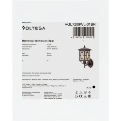Уличный настенный светильник VGL7209WL-01BR Бен / Ben E27x1 (Бронза) VGL7209WL-01BR