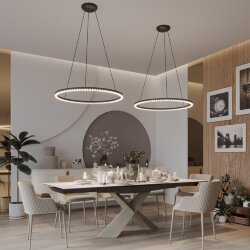 Светильник подвесной диммир. со сменой цв. температуры (управл. - пульт ДУ или прилож. Smart Life) «Novotech» 359711, серия: MONILE (крепление на планке) - Приложение Smart Life