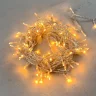 Гирлянда Нить 10м Экстра Тепло-Белая 220В, 100 LED, Провод Прозрачный ПВХ, IP54. Фото 1.
