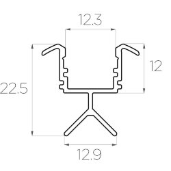 Профиль алюминиевый для перил LC-LPV-2223-2 Anod