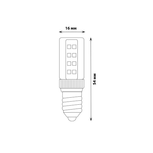 LED-Y16-4W-WW-E14-CL PLZ04WH Лампа светодиодная для холодильников и швейных машин, Прозрачная колба, Цвет свечения теплый белый - фото 2
