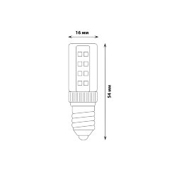 LED-Y16-4W-WW-E14-CL PLZ04WH Лампа светодиодная для холодильников и швейных машин, Прозрачная колба, Цвет свечения теплый белый