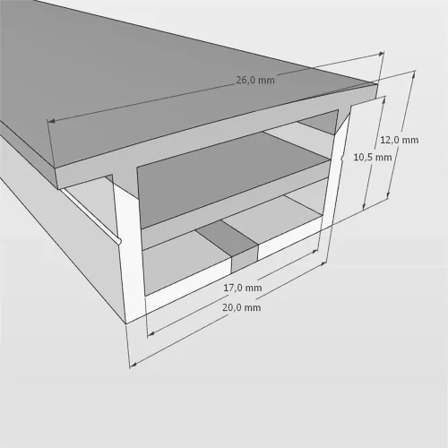 Cиликоновая оболочка встраиваемая T2010 S33 (20*10mm, pcb 12mm) - фото I