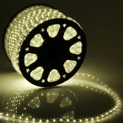 Светодиодный Дюралайт Ø13 мм Тепло-Белый 24В, 36 LED/м, Свечение 360°, IP65, Бухта 100м