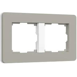 Рамка из поликарбоната на 2 поста Split дымчатый/белый, soft-touch W0023067