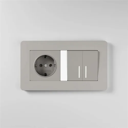 Рамка из поликарбоната на 2 поста Split дымчатый/белый, soft-touch W0023067 - фото 6