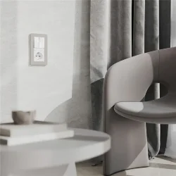 Рамка из поликарбоната на 2 поста Split дымчатый/белый, soft-touch W0023067