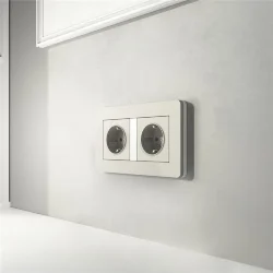 Рамка из поликарбоната на 2 поста Split дымчатый/белый, soft-touch W0023067