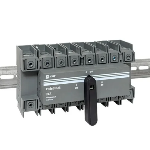 Рубильник 4п 63А реверсивный с рукояткой для прямой установки TwinBlock EKF tb-s-63-4p-rev - фото 2