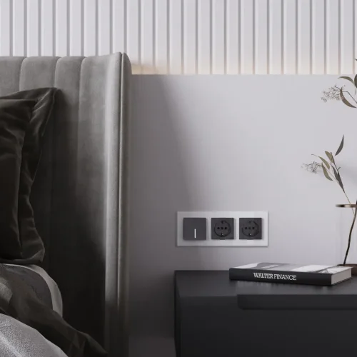 Розетка с заземлением (черный акрил) W1171048 - фото 3