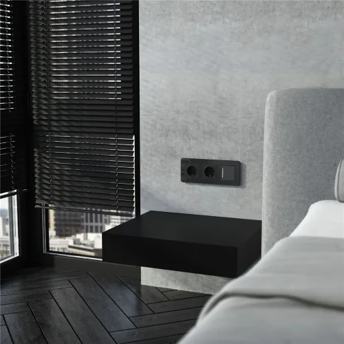 Розетка с заземлением (черный акрил) W1171048 - фото 4