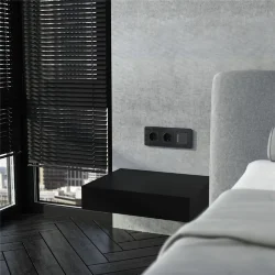 Розетка с заземлением (черный акрил) W1171048