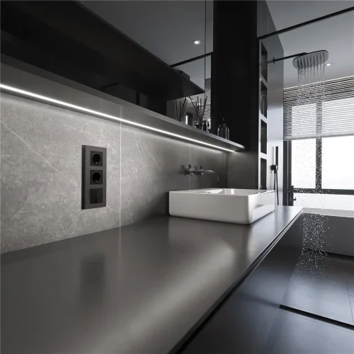 Рамка из поликарбоната на 3 поста Slab бронза софт W0032963 - фото 2