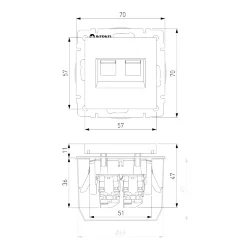 Розетка двойная Ethernet RJ-45 (белый матовый) W1181161