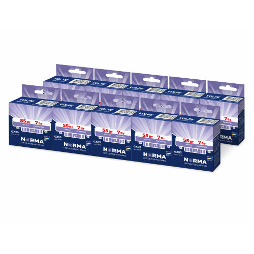 LED-GX53-7W-6500K-GX53-FR-NR SET10 Лампа светодиодная, матовая, Серия Norma, Дневной белый свет 6500K, Упаковка 10 штук - фото 1