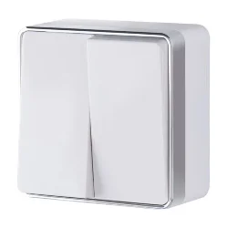 Выключатель  двухклавишный  Gallant белый W5020001