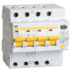 Выключатель автоматический дифференциального тока 4п C 40А 300мА тип AC 4.5кА АД-14 KARAT IEK MAD10-4-040-C-300