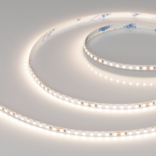 Светодиодная лента RT-A160-5mm 24V Warm3500 (9.6 W/m, IP20, 2835, 5m) (Arlight, Открытый) - фото 1