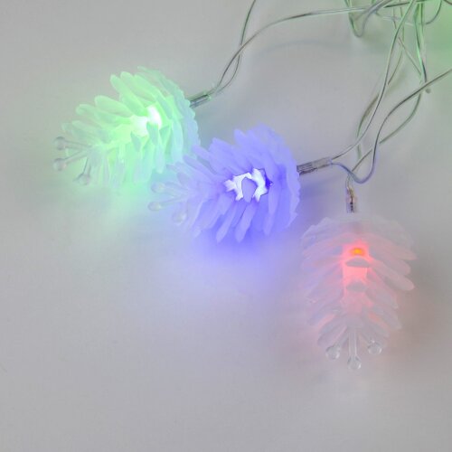 ULD-S0500-050-DTA MULTI IP20 PINE CONES Гирлянда светодиодная Шишки, 5м, 50 светодиодов, Разноцветный свет, Провод прозрачный - фото 3