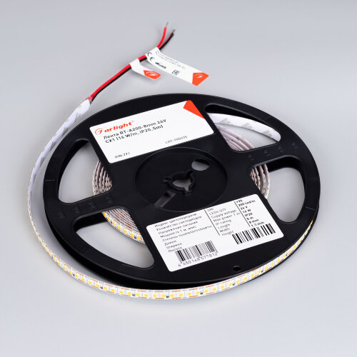 Светодиодная лента RT-A200-8mm 24V White6000-CX1 (16 W/m, IP20, 5m) (Arlight, резка 1 светодиод) - фото 2
