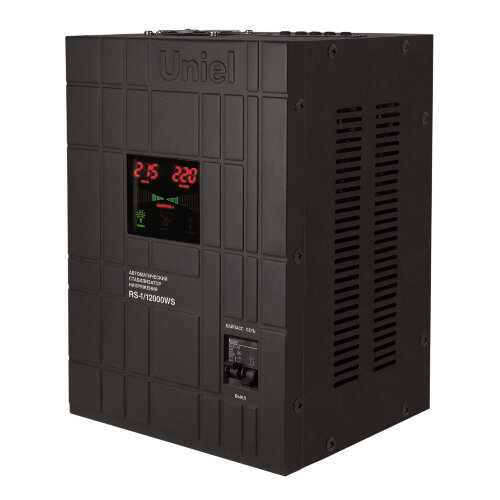 RS-1-12000WS Стабилизатор напряжения Uniel релейный однофазный настенный, с гальванической развязкой, 12000ВА - фото 1