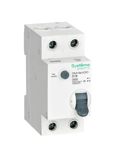 Выключатель автоматический дифференциального тока City9 Set (АВДТ) 1P+N C 16А 6кА 30мА Тип-A 230В SE C9D65616 - фото