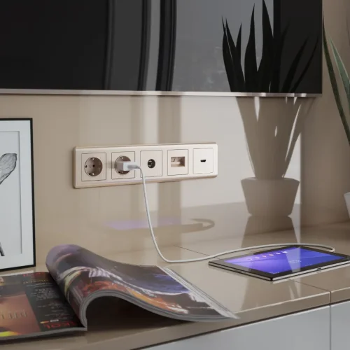 W1196010/ Накладка для розетки HDMI (шампань рифленый) W1196010 - фото 2