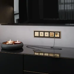 W1196010/ Накладка для розетки HDMI (шампань рифленый) W1196010