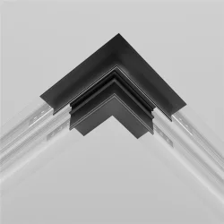 Коннектор угловой 90° Exility встраиваемый под ГКЛ 9,5 мм, черный (Черный) TRACL034-42B-R