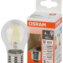 Лампа светодиодная филаментная 4W/4000K (=40W) E27 | Шарик | LED Star 5Y FILAMENT | - OSRAM