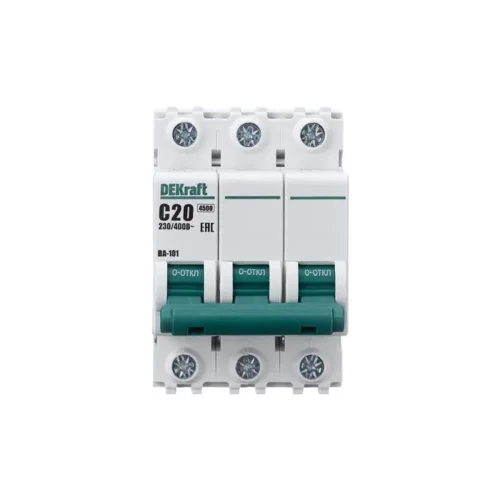 Выключатель автоматический модульный 3п C 20А 4.5кА ВА-101 DEKraft 11079DEK - фото 2
