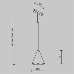 Трековый подвесной светильник Коно / Cono Basity 3000K/6000K 5Вт 36° (Черный) TR182-1-5WTW-M-B