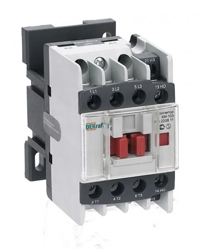 Контактор КМ-103 9А кат. 220В AC 1НО+1НЗ AC-3 DEKraft 22103DEK - фото