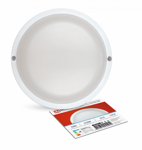 Светильник светодиодный герметичный СПП 2065-КРУГ 20Вт 6500К 1800Лм IP65 155мм IN HOME - Фото 2