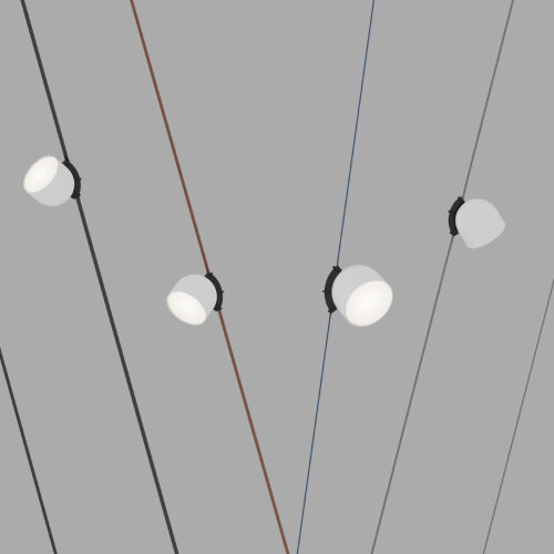 DK5642-WH+BK Поворотный светильник для трека-ремня Belty Smart, серия Spot, со светодиодом, D100*H107мм, 48V DC, 12W, RA90, 120°, 3000-5700K, IP20, белый с черным, алюминий. Фото 3