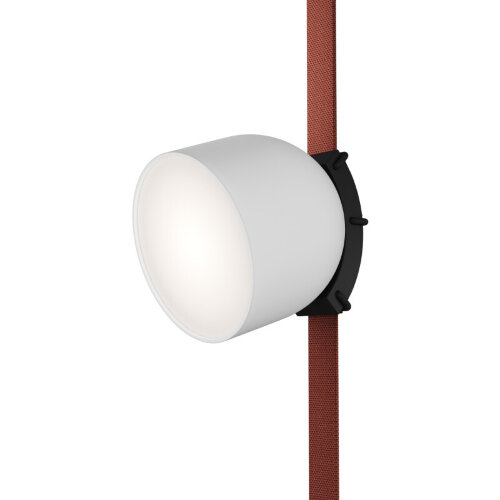 DK5642-WH+BK Поворотный светильник для трека-ремня Belty Smart, серия Spot, со светодиодом, D100*H107мм, 48V DC, 12W, RA90, 120°, 3000-5700K, IP20, белый с черным, алюминий. Фото 5