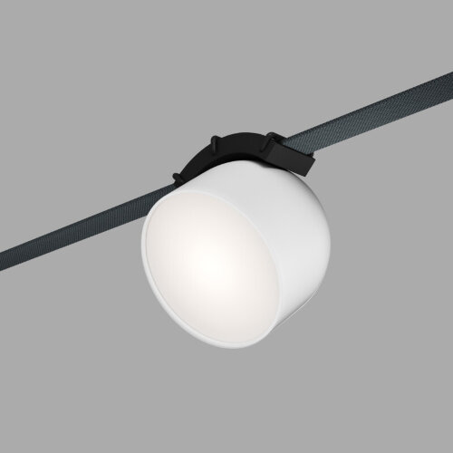DK5642-WH+BK Поворотный светильник для трека-ремня Belty Smart, серия Spot, со светодиодом, D100*H107мм, 48V DC, 12W, RA90, 120°, 3000-5700K, IP20, белый с черным, алюминий. Фото 2