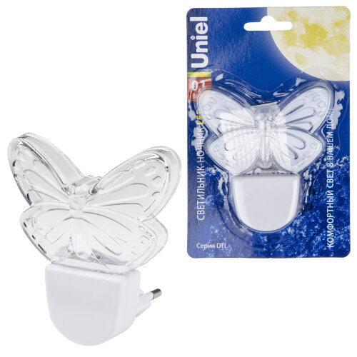 DTL-315 Бабочка/White Светильник-ночник. Без выключателя. Белый. ТМ Uniel - фото