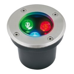 ULU-B10A-3W-RGB IP67 GREY Светильник светодиодный уличный, Архитектурный встраиваемый, RGB свет, Корпус серый.