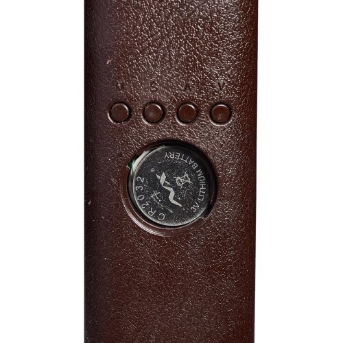 TLD-551 Brown-LED-450Lm-3000-6000K-Dimmer-USB Светильник настольный c часами, календарем, термометром, 9W, Сенсорный выключатель, Коричневый стилизован под кожу. - фото 12