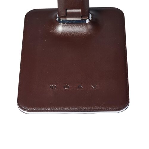 TLD-551 Brown-LED-450Lm-3000-6000K-Dimmer-USB Светильник настольный c часами, календарем, термометром, 9W, Сенсорный выключатель, Коричневый стилизован под кожу. - фото 14