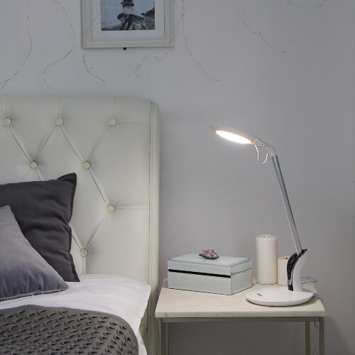 TLD-547 White-LED-400Lm-3300-6000K-Dimmer Светильник настольный, 8W, Сенсорный выключатель, Диммер, Белый - фото 2